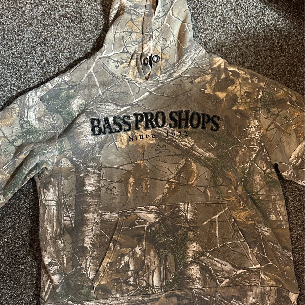 Bass Pro Shops Green and Brown Camouflage Hoodie